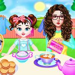 Mom And Taylor Washing Clothes